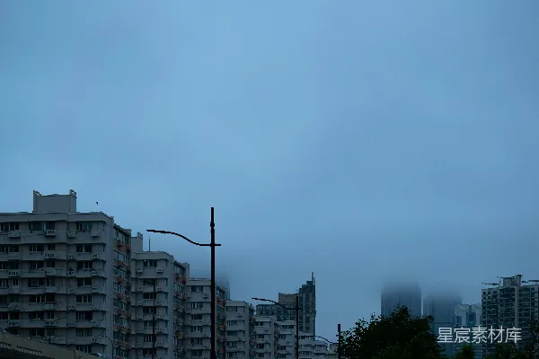 高清摄影 雾中城市的轮廓