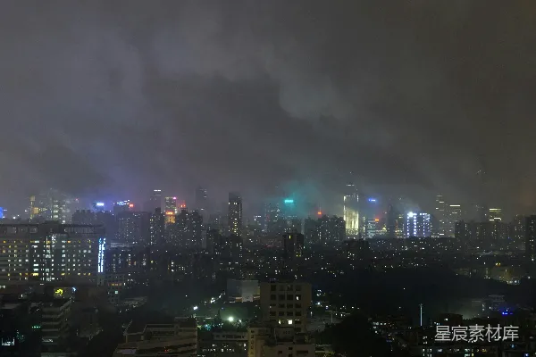 高清摄影 夜幕下的城市迷雾