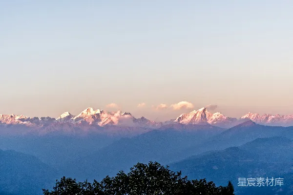高清摄影 雪山晨曦