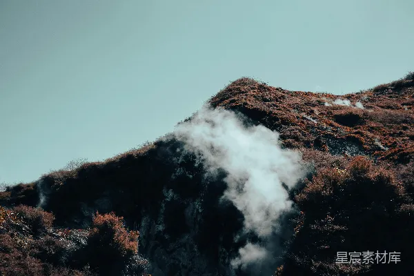高清摄影 火山喷发的山丘