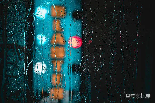 高清摄影 雨夜的霓虹灯