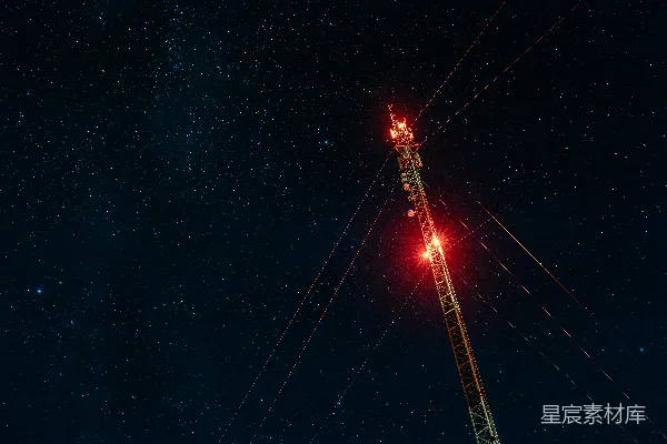 高清摄影 夜空中的通信塔