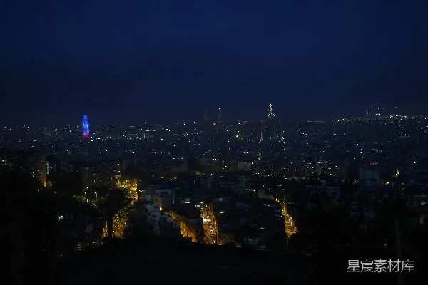 高清摄影 巴塞罗那夜景俯瞰