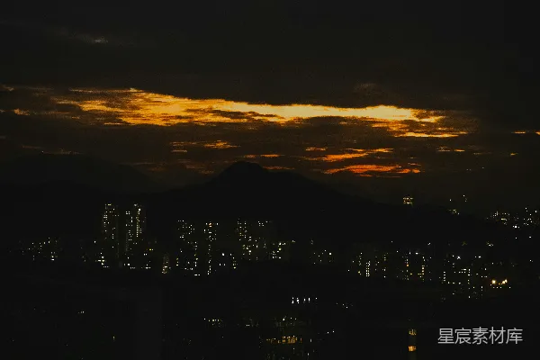 高清摄影 夜幕下的城市剪影