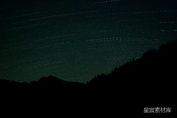 高清摄影 星空下的山影