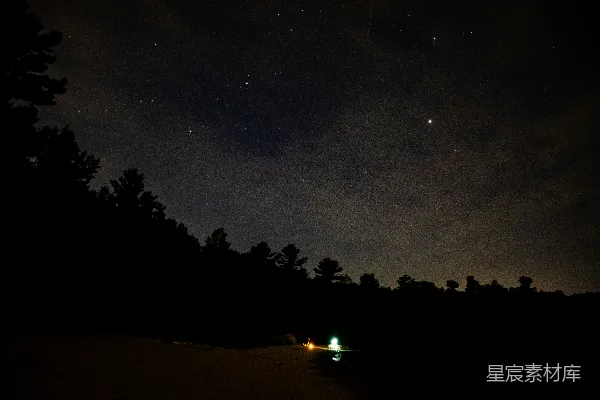 高清摄影 星夜下的森林露营