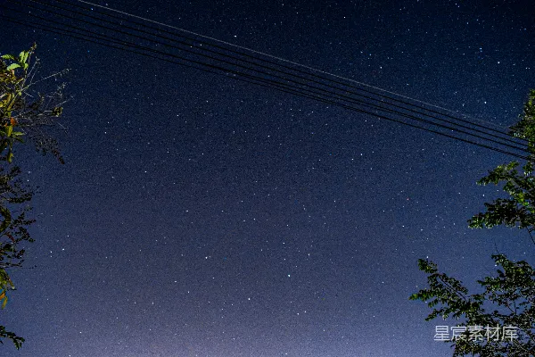 高清摄影 星空下的电线