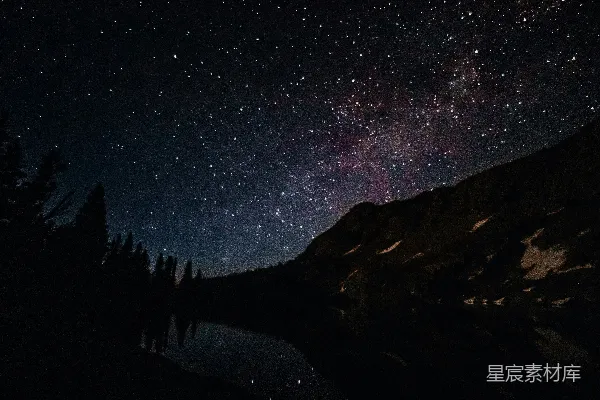 高清摄影 星空下的静谧山湖