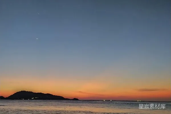 高清摄影 日落海滩的宁静时光