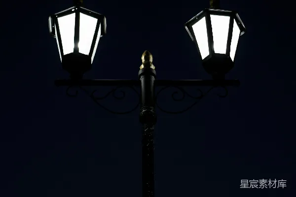 高清摄影 夜空下的路灯