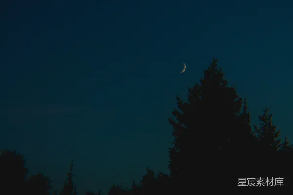 高清摄影 夜幕下的新月