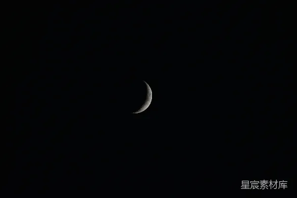 高清摄影 新月夜景