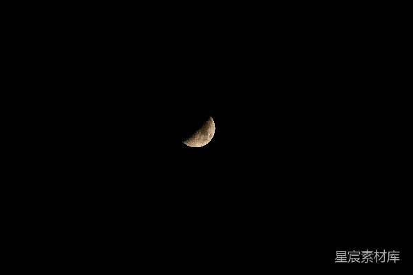 高清摄影 夜空中的一弯新月