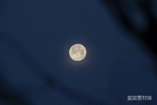 高清摄影 夜空中明亮的满月
