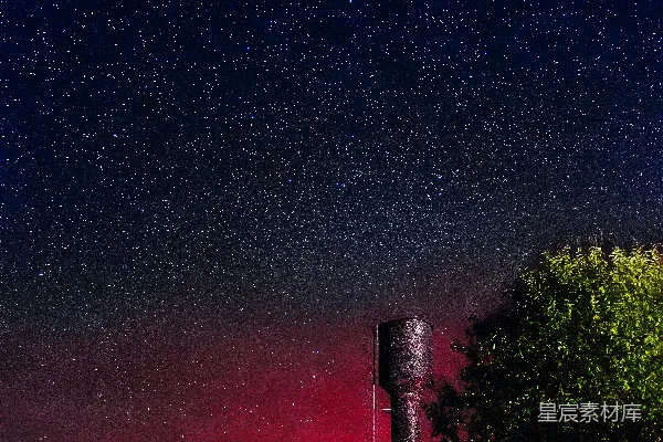 高清摄影 星空下的水塔