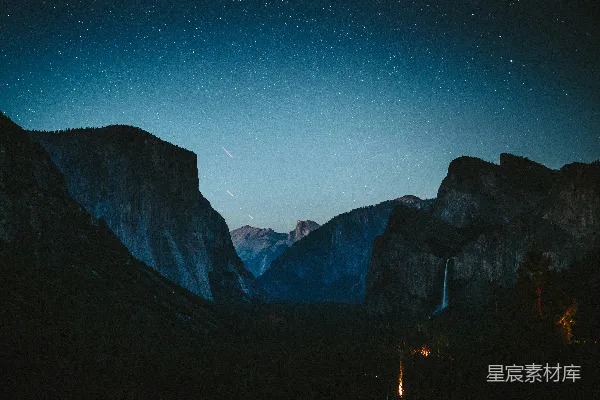 高清摄影 夜幕下的山河