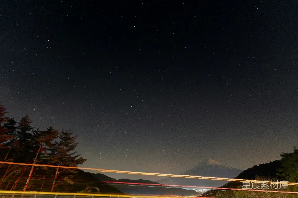 高清摄影 富士山下的星空