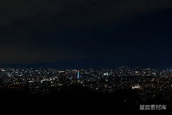 高清摄影 夜幕下的城市全景