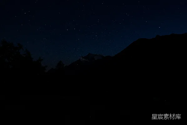 高清摄影 夜空下的山影