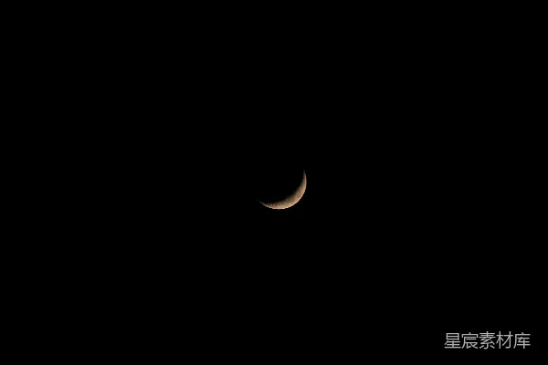 高清摄影 夜空中的新月
