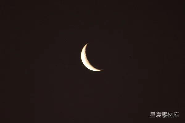 高清摄影 新月夜空
