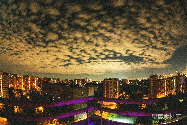 高清摄影 夜幕下的城市全景