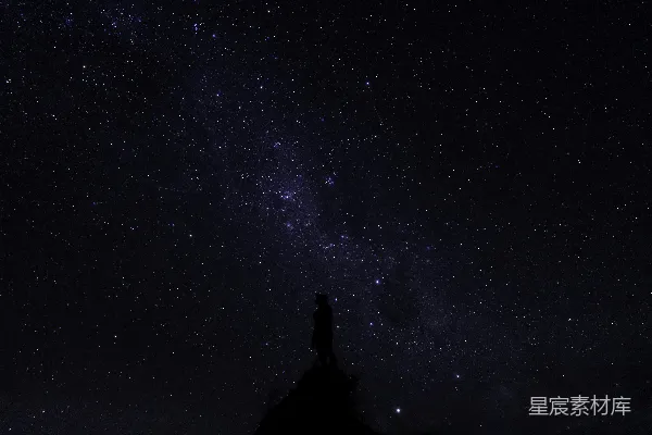 高清摄影 仰望星空的剪影