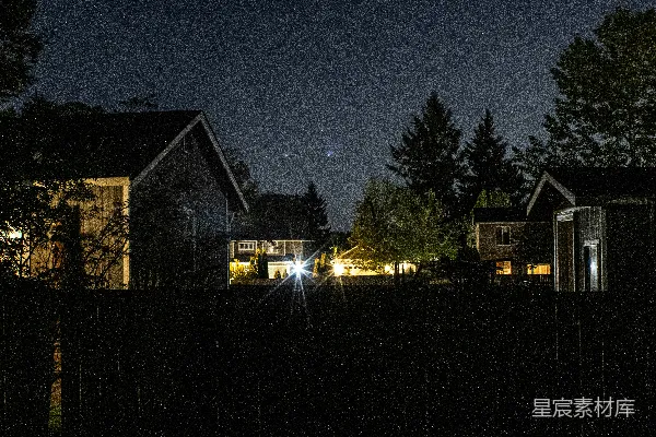 高清摄影 夜幕下的宁静住宅区