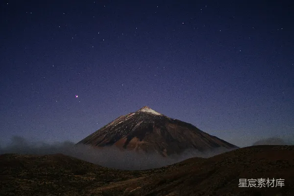 高清摄影 夜空下的火山