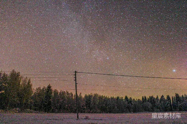 高清摄影 星空下的冬季夜晚