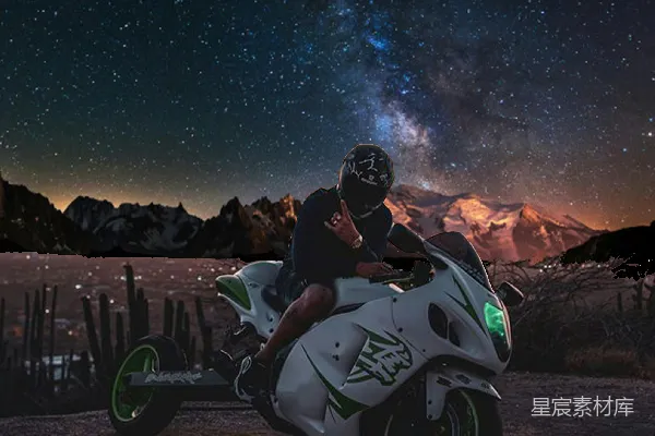 高清摄影 夜空下的骑士