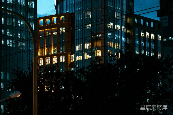 高清摄影 都市夜景下的现代建筑