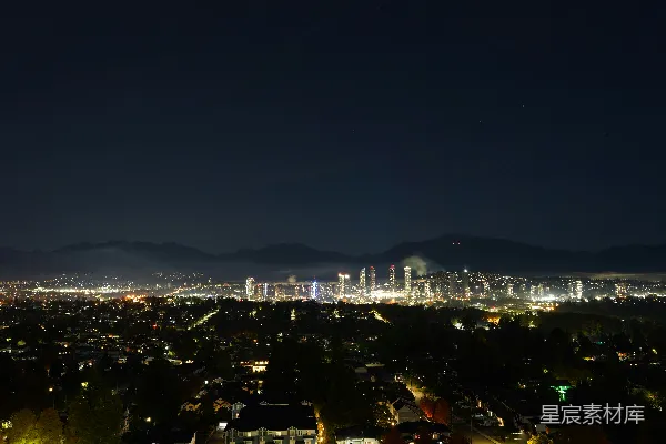 高清摄影 夜幕下的城市全景