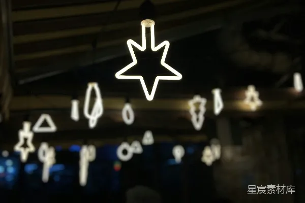 高清摄影 星形吊灯的夜色
