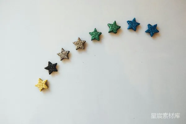 高清摄影 渐变色星星排列