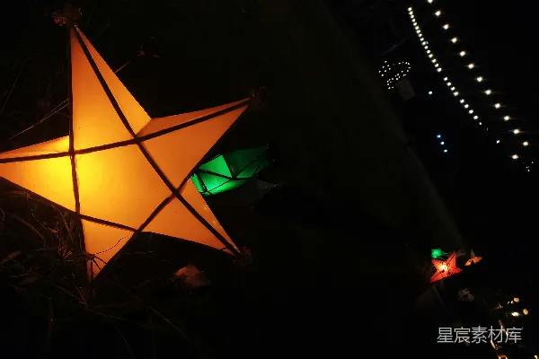 高清摄影 夜晚的星星灯饰