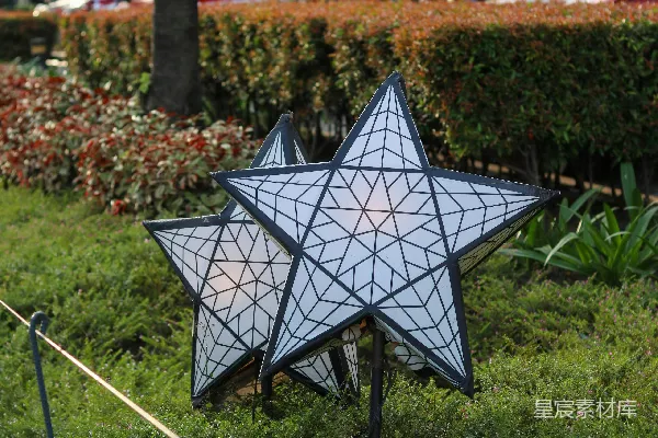 高清摄影 户外花园中的星星灯