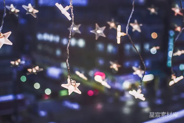 高清摄影 夜空中闪烁的星星灯饰