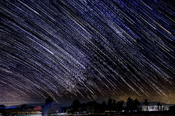 高清摄影 星轨长曝光夜空