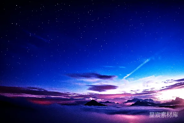 高清摄影 星空中壮丽的山景