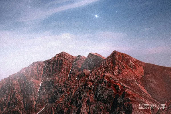 高清摄影 夜空下的山峰