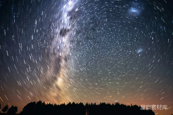 高清摄影 银河旋转星轨