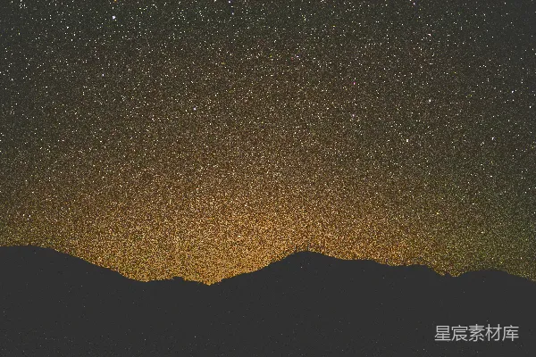 高清摄影 星空下的山脊
