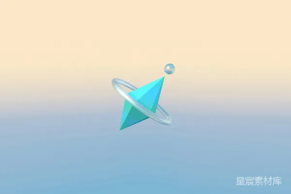 高清摄影 简约几何体与渐变背景