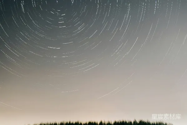 高清摄影 星轨下的稻田