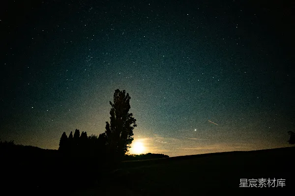 高清摄影 夜幕下的星河与剪影