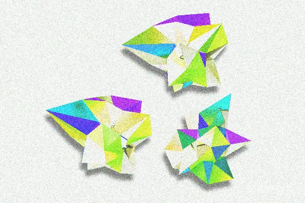 高清摄影 多色几何折纸