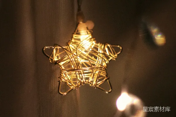 高清摄影 温馨挂灯星星装饰