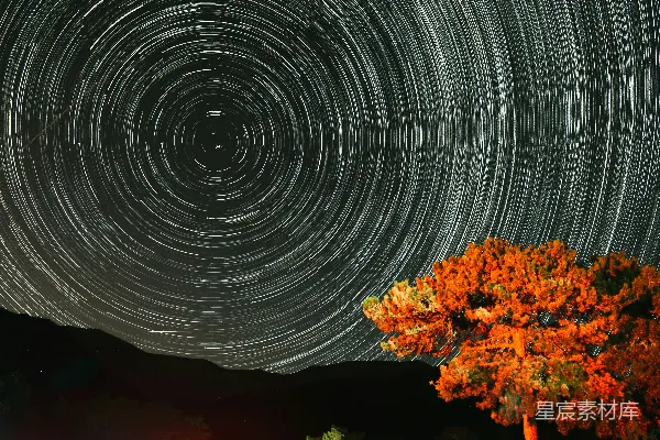 高清摄影 星轨与秋色