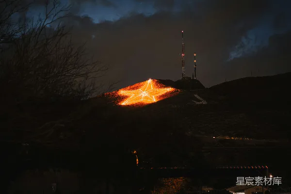 高清摄影 夜幕下的灯光星星